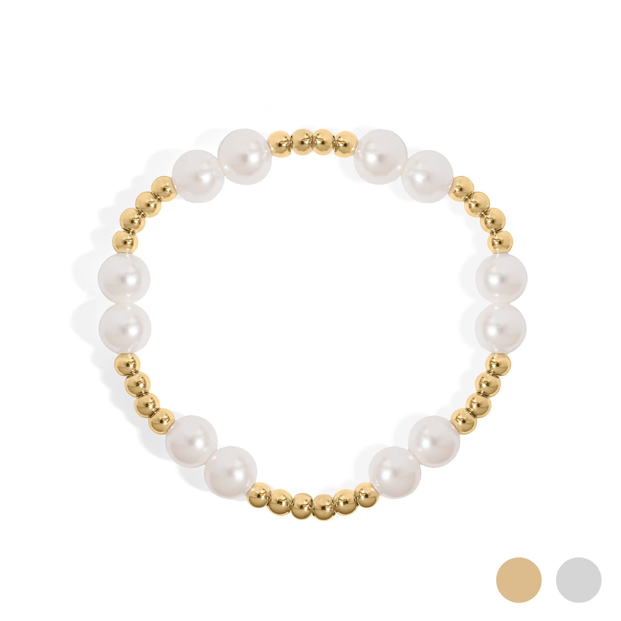 8mm Kiska Glass Pearl Stretch Bracelet