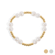 8mm Kiska Glass Pearl Stretch Bracelet