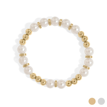 8mm Kiska Glass Pearl Stretch Bracelet
