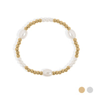 8mm Kiska Glass Pearl Stretch Bracelet