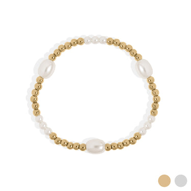 8mm Kiska Glass Pearl Stretch Bracelet