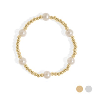 8mm Kiska Glass Pearl Stretch Bracelet