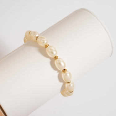 8mm Kiska Glass Pearl Stretch Bracelet