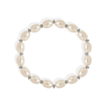 8mm Kiska Glass Pearl Stretch Bracelet