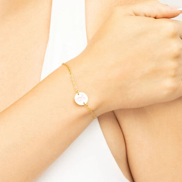 Wholesale jewelry 18K Gold PVD Stainless Steel Breast Cancer Charm Bracelet- gold model 