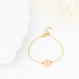 Wholesale jewelry 18K Gold PVD Stainless Steel Breast Cancer Charm Bracelet- gold studio 
