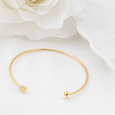 Wholesale jewelry 18K Gold PVD Stainless Steel Cancer Ribbon Adjustable Cuff Bracelet - gold studio 