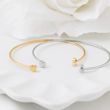 Wholesale jewelry 18K Gold PVD Stainless Steel Cancer Ribbon Adjustable Cuff Bracelet - stainless and gold studio 