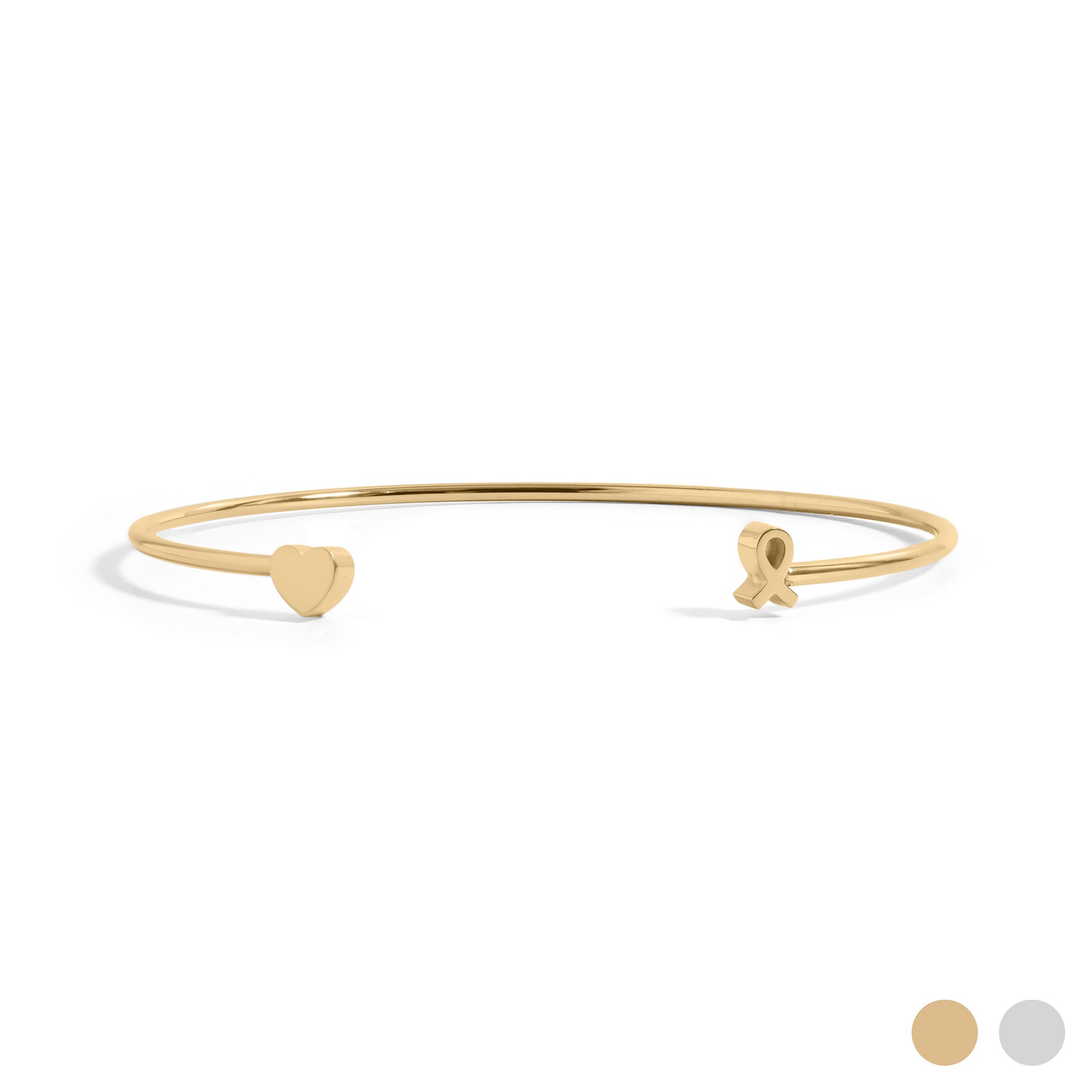 Adjustable Cuff with Cancer Ribbon Charm