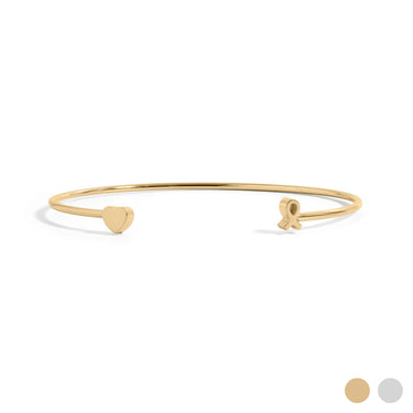Adjustable Cuff with Cancer Ribbon Charm