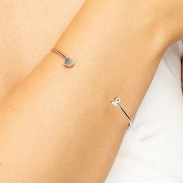 Wholesale jewelry 18K Gold PVD Stainless Steel Cancer Ribbon Adjustable Cuff Bracelet - stainless model 