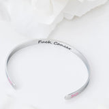 Wholesale jewelry 18K Gold PVD Stainless Steel Adjustable Bangle F*ck Cancer - stainless studio 