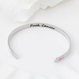 Wholesale jewelry 18K Gold PVD Stainless Steel Adjustable Bangle F*ck Cancer - stainless studio 