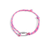 Silver / Hot Pink Rope Carabiner Bracelet / BRJ1095