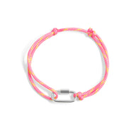 Wholesale jewelry 18K Gold PVD Stainless Steel Pink Rope Carabiner Bracelet - stainless main 