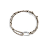 18K Gold PVD Stainless Steel Grey Rope Carabiner Bracelet- stainless main 