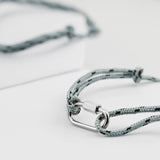 18K Gold PVD Stainless Steel Grey Rope Carabiner Bracelet- stainless studio 