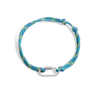 Wholesale Jewelry 18K Gold PVD Stainless Steel Teal Rope Carabiner Bracelet - stainless main 