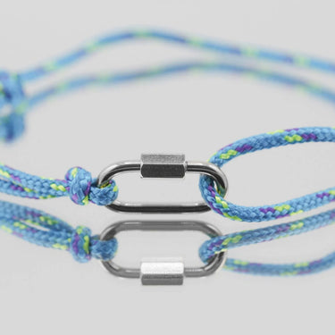 Wholesale Jewelry 18K Gold PVD Stainless Steel Teal Rope Carabiner Bracelet - stainless studio 