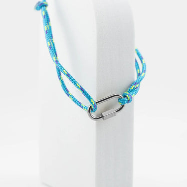 Wholesale Jewelry 18K Gold PVD Stainless Steel Teal Rope Carabiner Bracelet - stainless studio