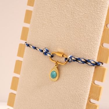 Gold / Navy Rope Carabiner Bracelet / BRJ1099 / PDL0310 / Bracelet Display