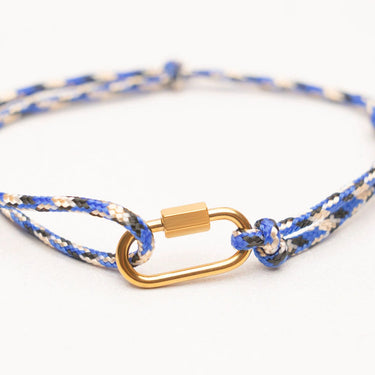 Gold Navy Rope Carabiner Bracelet