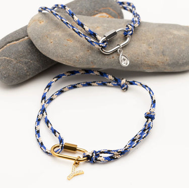 Gold and Silver Navy Rope Carabiner Bracelets