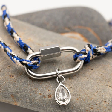 Silver Navy Rope Carabiner Bracelet
