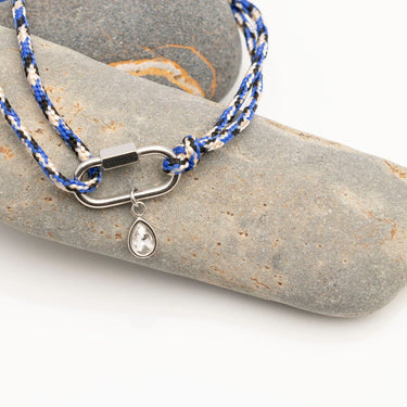 Silver Navy Rope Carabiner Bracelet