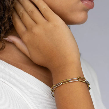 Mixed Metal Twist Chain Bracelet