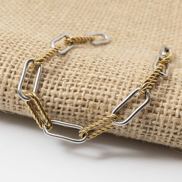Mixed Metal Twist Chain Bracelet