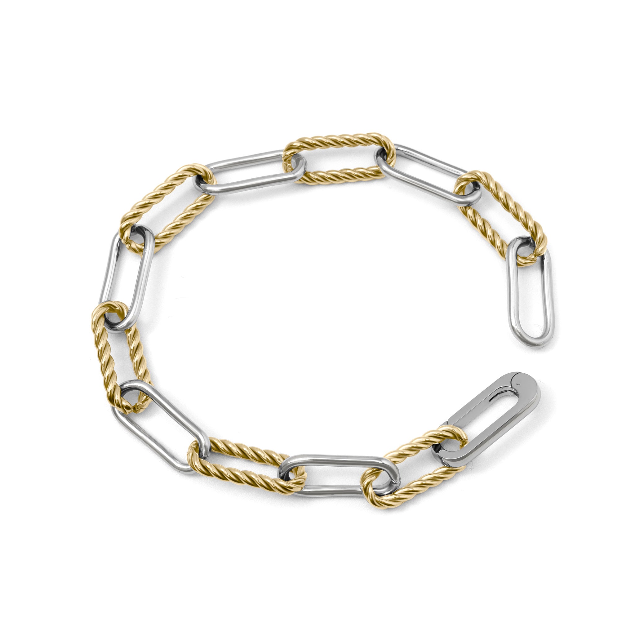 Mixed Metal Twist Chain Bracelet