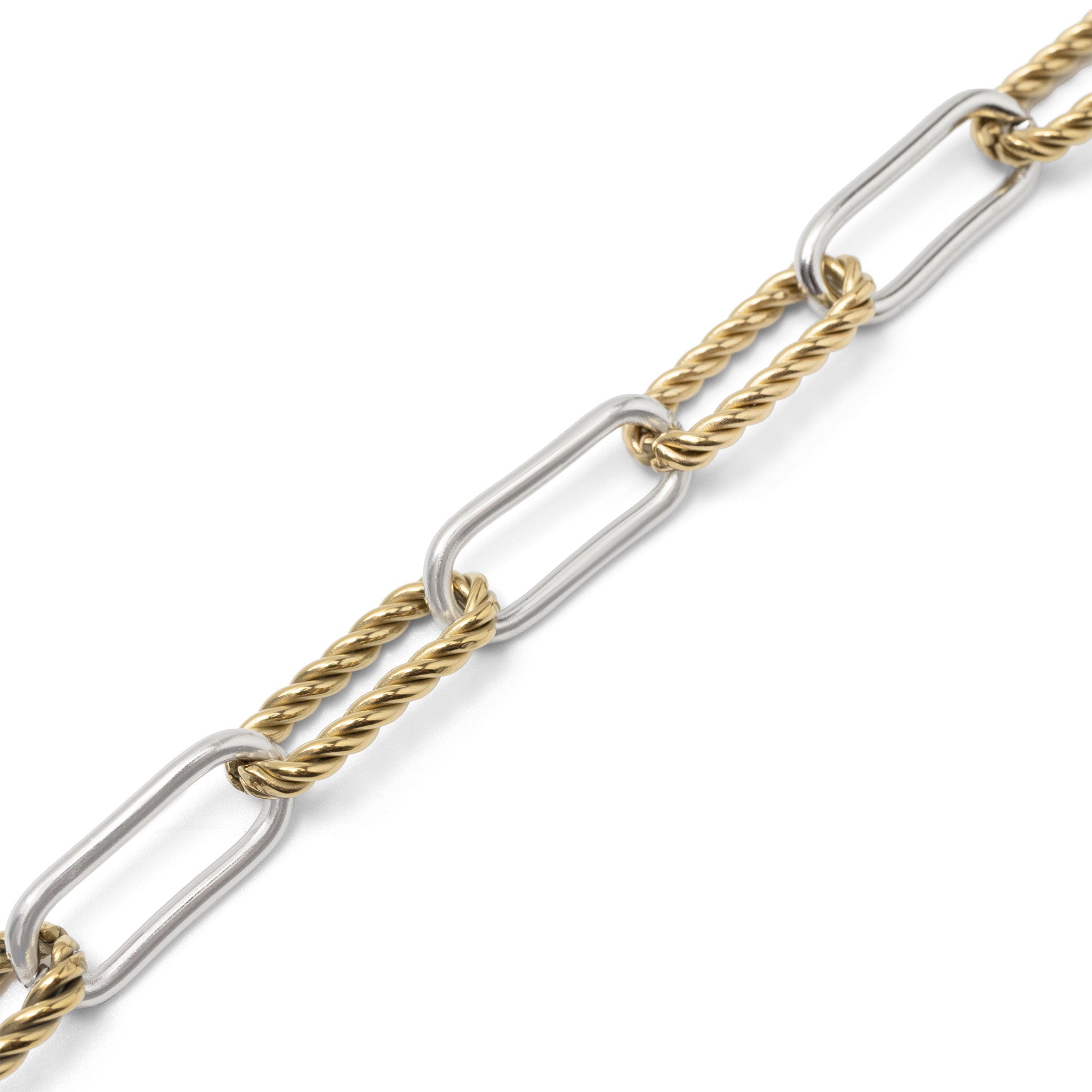 Mixed Metal Twist Chain Bracelet