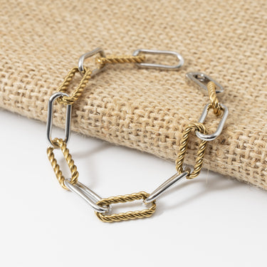 Mixed Metal Twist Chain Bracelet