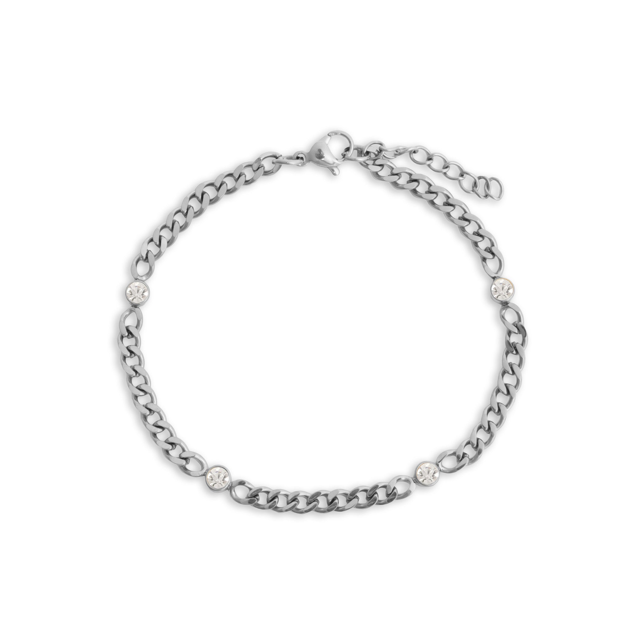 Stainless Steel Station Birthstone Bracelet / BRJ1109