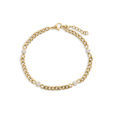 18K Gold PVD Station Birthstone Bracelet / BRJ1110