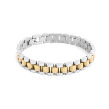 18K Gold Stainless Steel  Mixed Metal Watch Band Bracelet / BRJ1112
