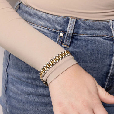 18K Gold Stainless Steel  Mixed Metal Watch Band Bracelet / BRJ1112