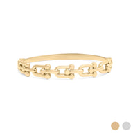 Gold chain bracelet on a white background