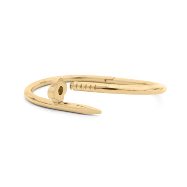 Gold bracelet on a white background