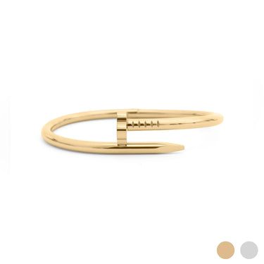 Gold bracelet on a white background