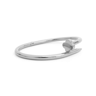 Silver bracelet on a white background