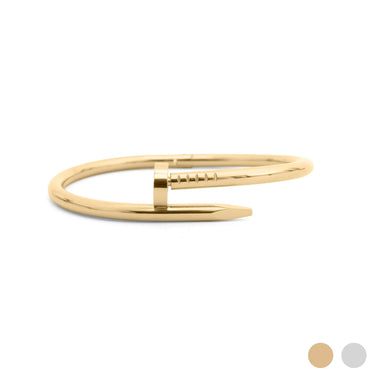 Gold bracelet on a white background