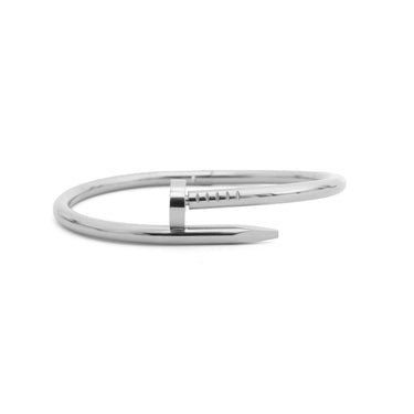 Silver bracelet on a white background