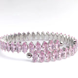 Pink tiara with silver accents on a white background