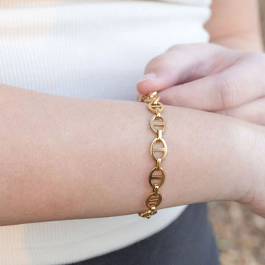 18K Gold PVD Stainless Steel Thick Oval Chain Bracelet / BRJ1128