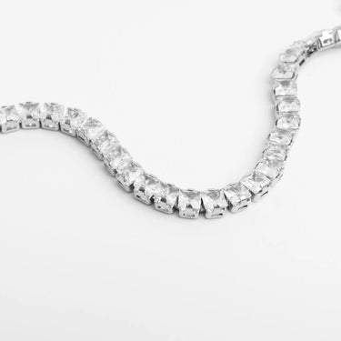 Diamond tennis necklace on a white background