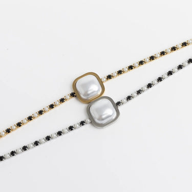 Two pearl bracelet options on a white background