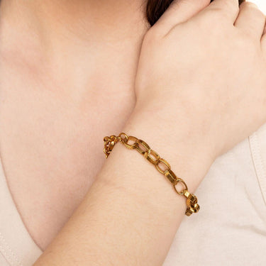 18K Gold PVD Stainless Steel Thick Oval Chain Bracelet / BRJ1143