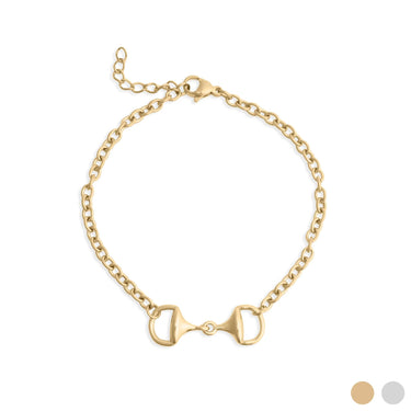 Gold Horsebit Bracelet n on a white background